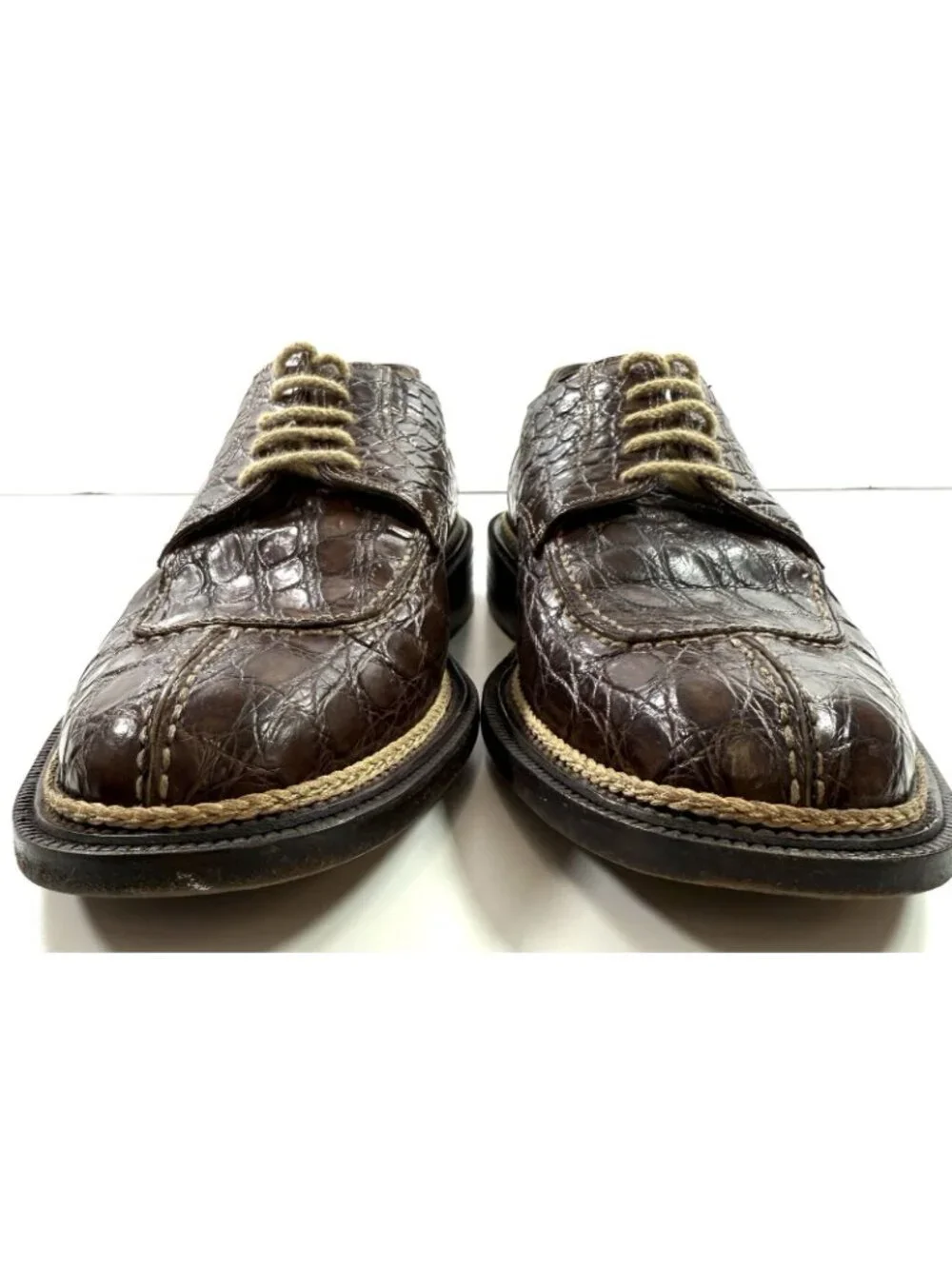 Vintage Cole Haan Genuine Crocodile Oxford Dress Shoes Size 10.5 D Made In Italy